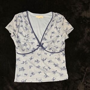 Aeropostale Black Top with Pink Floral Design